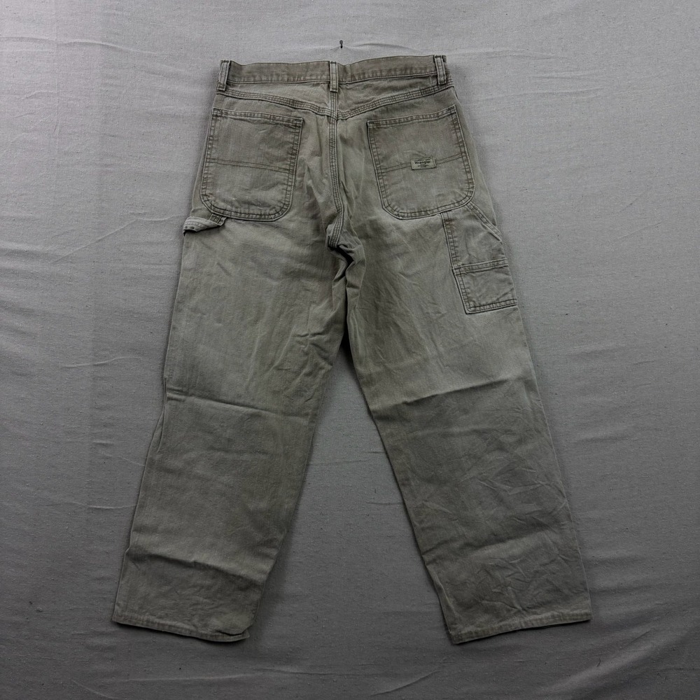 Wrangler Carpenter Pants Mens‎ 30x30 Tan Khaki Loose Fit Workwear Utility